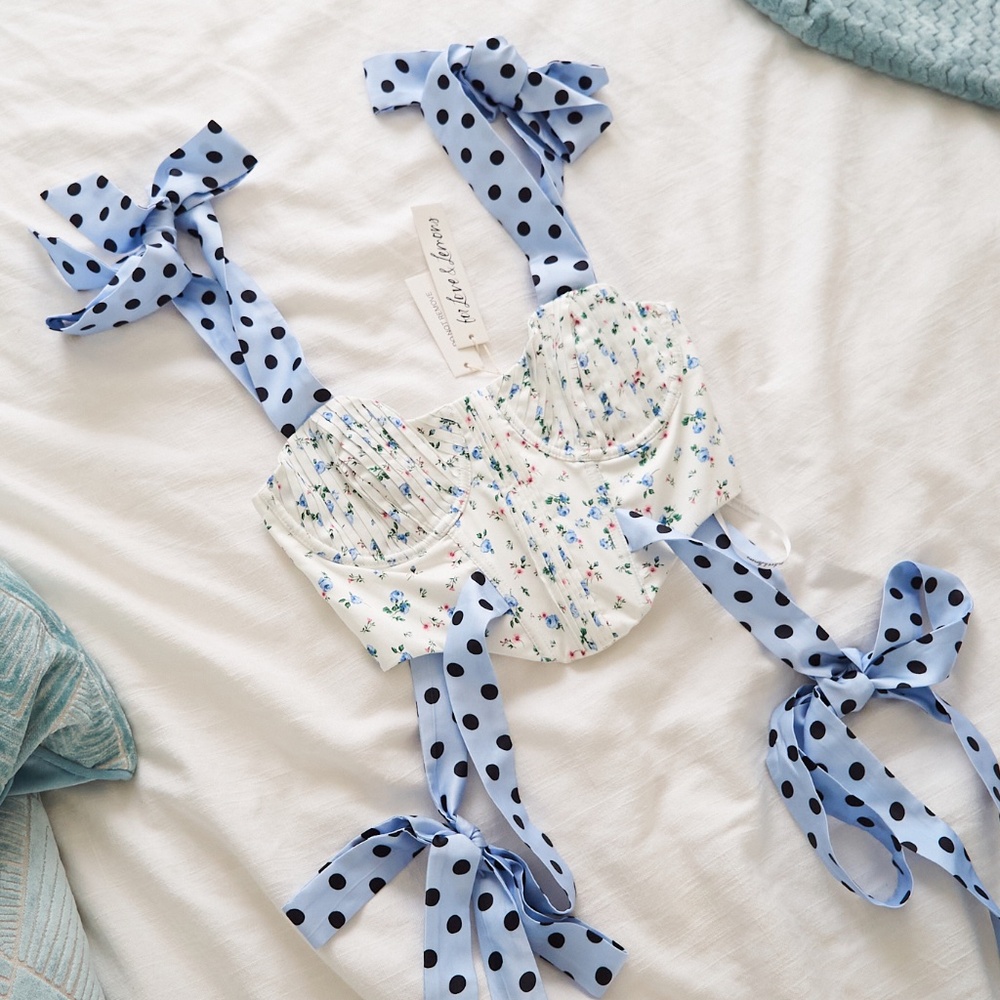 NWT For Love & Lemons Eugene Corset Top SMALL